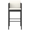 vidaXL Tabourets de bar lot de 2 avec coussins noir résine tressée
