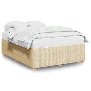 vidaXL Cadre de lit sans matelas cr&egrave;me 160x200 cm tissu
