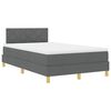 vidaXL Lit &agrave; ressort LED avec bandes LED Gris fonc&eacute; 120 x 190 cm tissu