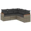 vidaXL Salon de jardin 5 pcs avec coussins gris r&eacute;sine tress&eacute;e