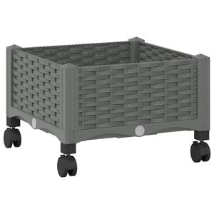 vidaXL Jardini&egrave;re avec Roues Gris clair 40 x 40 x 29 cm PP