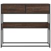vidaXL Table console ch&ecirc;ne marron 90x35x80 cm bois d'ing&eacute;nierie