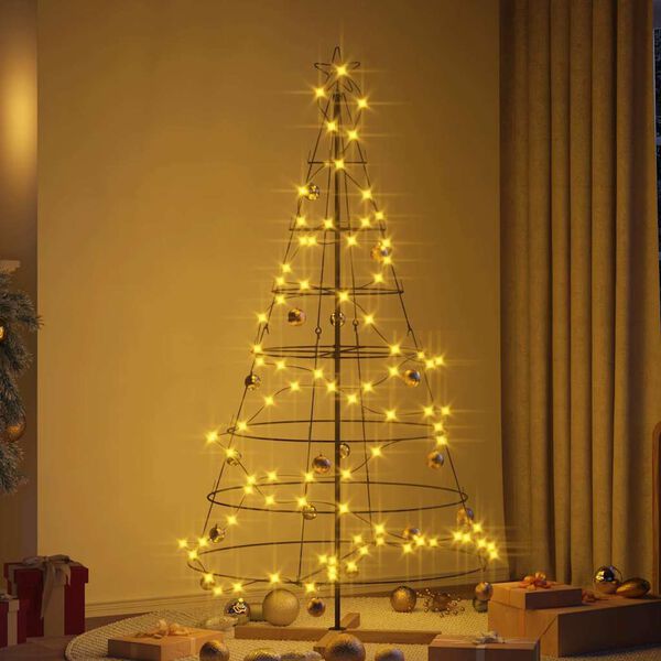 vidaXL Arbre en c&ocirc;ne de No&euml;l avec support Noir 180,5 cm Acier