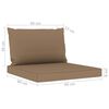 vidaXL Salon de jardin 6 pcs avec coussins taupe