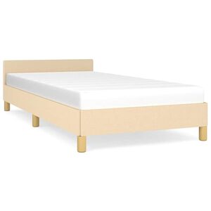 vidaXL Cadre de lit avec t&ecirc;te de lit sans matelas cr&egrave;me 80x200cm tissu