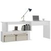 vidaXL Bureau d'angle Blanc brillant 200x50x76 cm Bois d’ingénierie