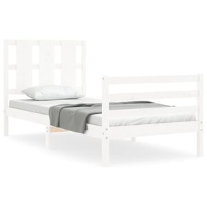 vidaXL Cadre de lit sans matelas blanc 100x200 cm bois massif