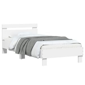 vidaXL Cadre de lit Blanc Bois d'ing&eacute;nierie