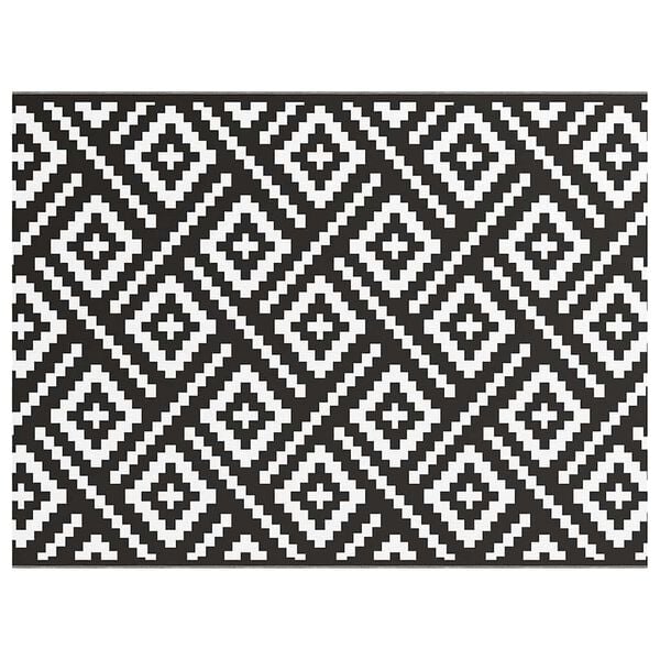 vidaXL Tapis d'extérieur ARAKIL Blanc et noir 300 x 400 cm PP
