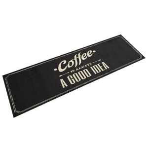 vidaXL Tapis de cuisine lavable texte Coffee 45x150 cm velours