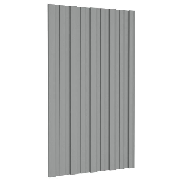 vidaXL Panneau de toiture 12 pcs Gris 80 x 45 cm Acier galvanis&eacute;