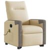 vidaXL Fauteuil inclinable de massage &eacute;lectrique Cr&egrave;me Tissu