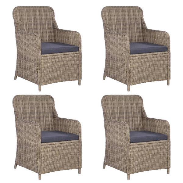 vidaXL Ensemble &agrave; manger de jardin 5 pcs Marron