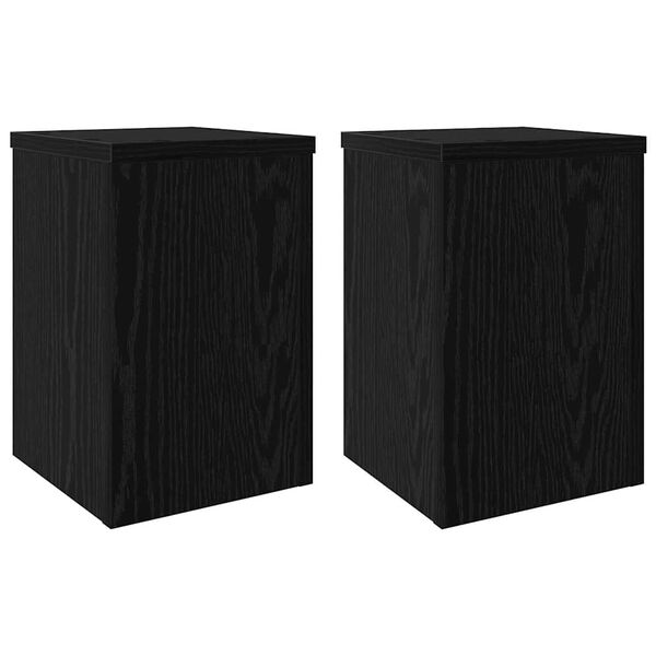 vidaXL Support de Plante 2 pcs Ch&ecirc;ne noir 20 x 20 x 30 cm