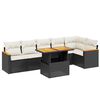 vidaXL Salon de jardin 7 pcs avec coussins noir r&eacute;sine tress&eacute;e