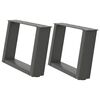 vidaXL Pieds de table basse en U 2 pi&egrave;ces Anthracite 40 x (30-31) cm Acier