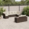 vidaXL Salon de jardin avec coussins 9 pcs marron r&eacute;sine tress&eacute;e