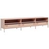 vidaXL Meuble TV rose 202x39x43,5 cm acier lamin&eacute; &agrave; froid
