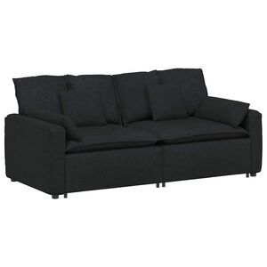 vidaXL Canap&eacute; modulable avec coussins noirs
