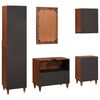 vidaXL Cabinet de salle de bain avec tiroir 5 pcs Marron et Noir