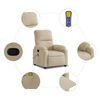 vidaXL Fauteuil inclinable de massage cr&egrave;me tissu microfibre