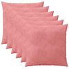vidaXL Housse de coussin 6 pcs HEERLEN Rose 65 x 65 cm Velours