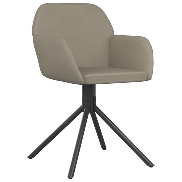 vidaXL Chaises pivotantes &agrave; manger lot de 2 Gris clair Velours