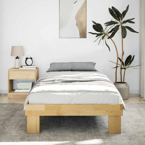 vidaXL Cadre de lit sans matelas 80x200 cm bois massif de ch&ecirc;ne