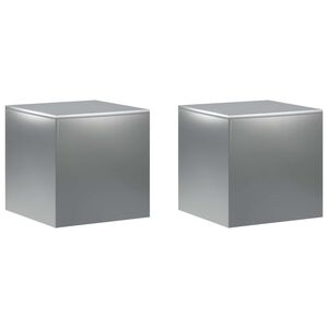 vidaXL Support de Plante 2 pcs Argent&eacute; 40 x 40 x 40 cm