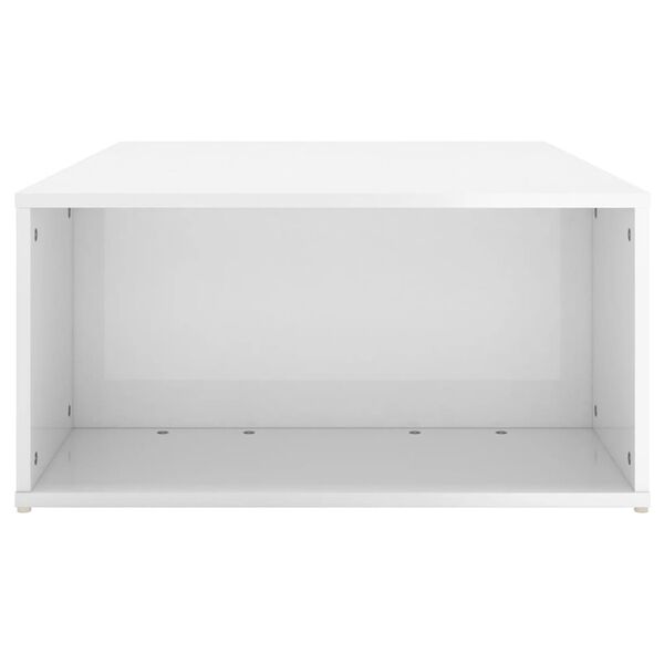 vidaXL Table basse blanc brillant 90x67x33 cm bois d'ingénierie