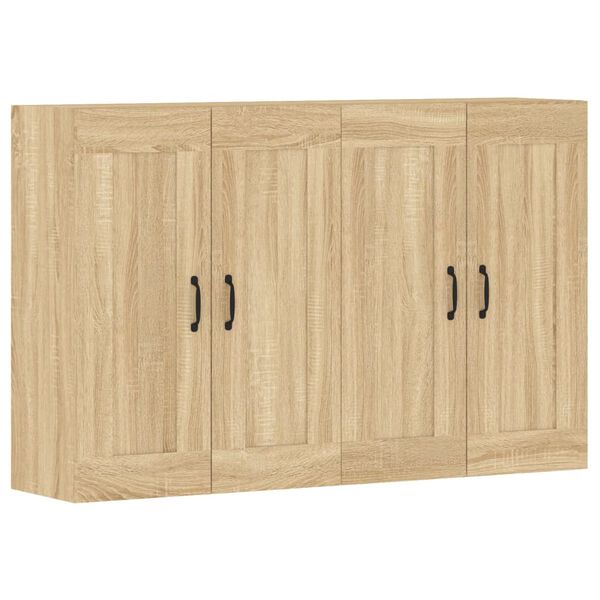 vidaXL Armoires murales 2 pcs ch&ecirc;ne sonoma bois d'ing&eacute;nierie