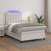 vidaXL Sommier &agrave; lattes de lit matelas LED blanc 120x190 cm similicuir