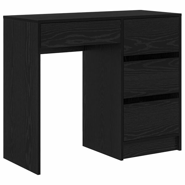 vidaXL Bureau Ch&ecirc;ne noir 90 x 37,5 x 75 cm Bois d'ing&eacute;nierie