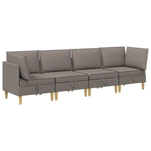 vidaXL Canap&eacute; modulaire avec rangement 4 pc Taupe Tissu