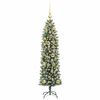 vidaXL Arbre de Noël artificiel slim avec 150 LED Vert et blanc 120 cm