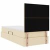vidaXL Lit avec rangement et matelas Cr&egrave;me 90 x 190 cm Polyester