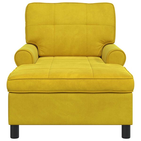 vidaXL Chaise longue avec coussin Jaune 91 x 157 x 91 cm Velours