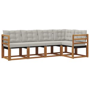 vidaXL Ensemble de canap&eacute;s d'ext&eacute;rieur 5 pcs Gris Naturel et Clair