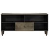 vidaXL Meuble TV noir 100x33x46 cm bois massif de manguier