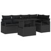 vidaXL Ensemble de canap&eacute; de jardin 6 pc Noir Poly rotin