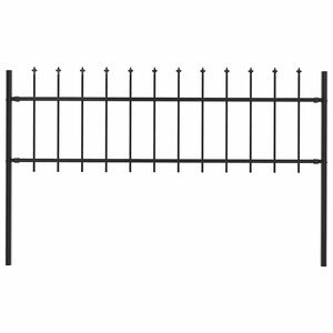 vidaXL Cl&ocirc;ture de jardin Woerden avec pointe en acier noir 170 x 60 cm