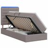 vidaXL Lit de rangement LED avec matelas Taupe 90 x 200 cm Tissu
