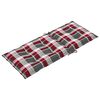 vidaXL Chaises de jardin lot de 2 avec coussins &agrave; carreaux rouge Teck