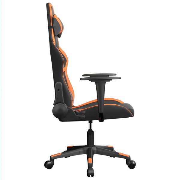vidaXL Chaise de jeu de massage Noir et orange Similicuir