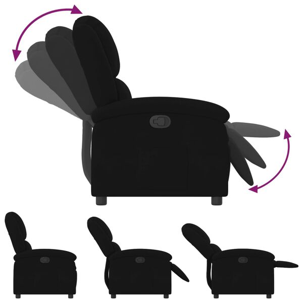 vidaXL Fauteuil inclinable en velours noir