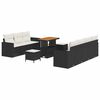 vidaXL Ensemble de canap&eacute; de jardin avec coussin 10 pcs Noir et cr&egrave;me