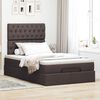 VidaXL Cadre de lit ottoman avec matelas marron fonc&eacute; 120x190 cm tissu