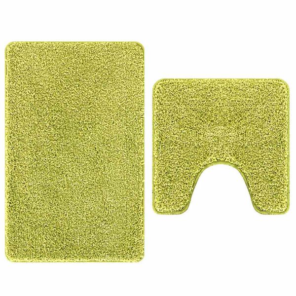 vidaXL Ensemble de tapis de bain antid&eacute;rapants 2 pcs Vert PP