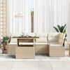 vidaXL Ensemble de canap&eacute; de jardin 6 pcs Beige Poly rotin