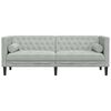 vidaXL Canap&eacute; Chesterfield avec traversins 3 places gris clair velours